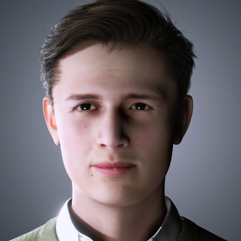 Ansel Elgort Character Low poly 3D Model .c4d .max .obj .3ds .fbx .stl .blend