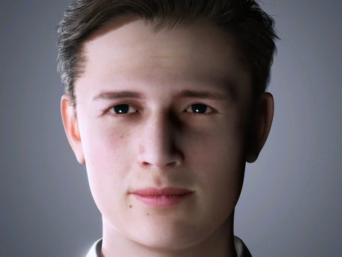 Ansel Elgort Karakteri D&uuml;ş&uuml;k Poli 3D Model