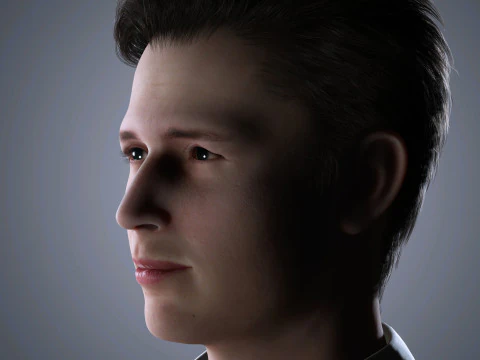 Ansel Elgort Character Low poly 3D Model