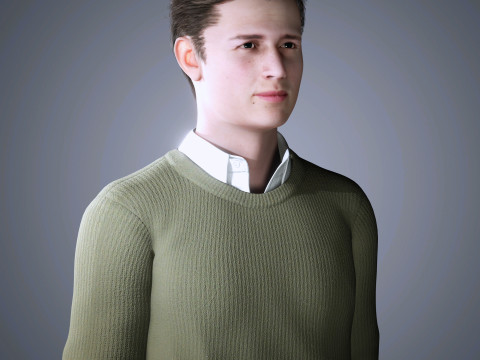 Ansel Elgort Character Low poly 3D मॉडल