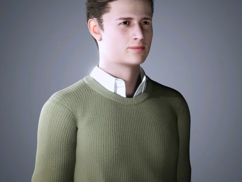 Ansel Elgort Character Low poly 3D Model