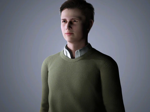 Ansel Elgort Character Low poly 3D Model