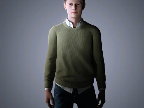 Ansel Elgort Character Low poly 3D Model
