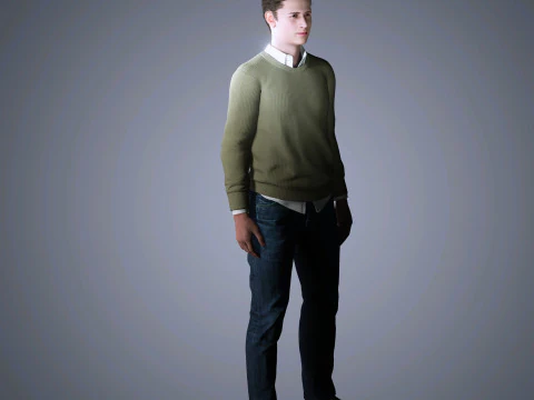 Ansel Elgort Character Low poly 3D Model