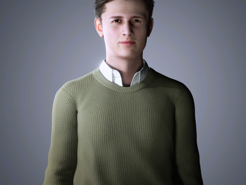 Ansel Elgort Character Low poly 3D मॉडल