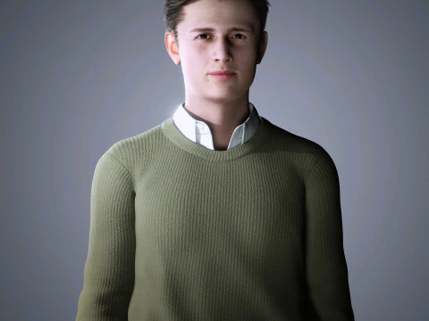Ansel Elgort Character Low poly 3D Model