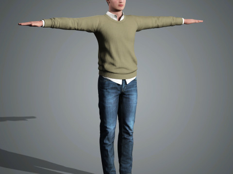 Ansel Elgort Character Low poly 3D मॉडल