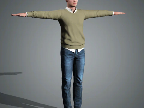 Ansel Elgort Character Low poly 3D Model