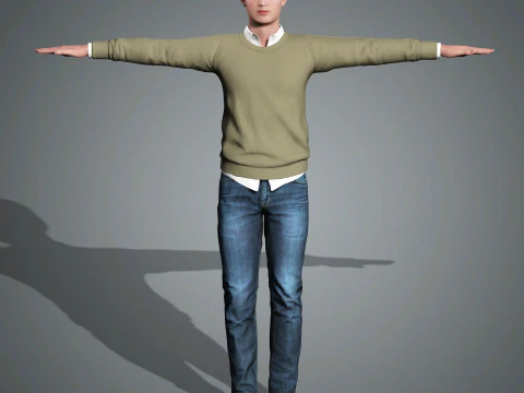 Ansel Elgort Character Low poly 3D Model