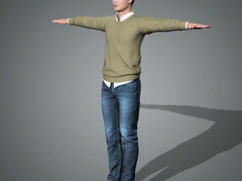 Ansel Elgort Character Low poly 3D Model