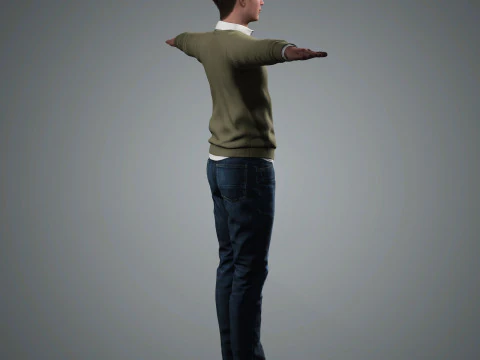 Ansel Elgort Character Low poly 3D Model