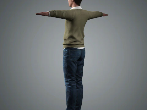 Ansel Elgort Character Low poly 3D Model