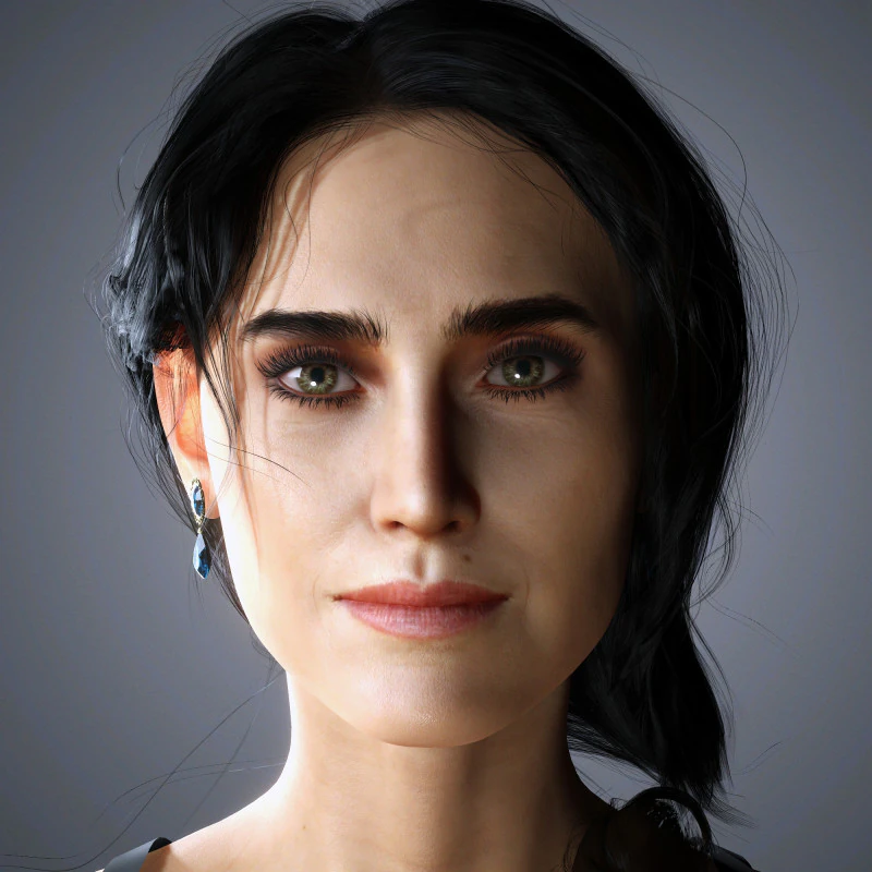 Jennifer Connelly Character Low-poly 3D Model .c4d .max .obj .3ds .fbx .stl .blend 