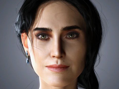 Jennifer Connelly Character Low-poly 3D Model