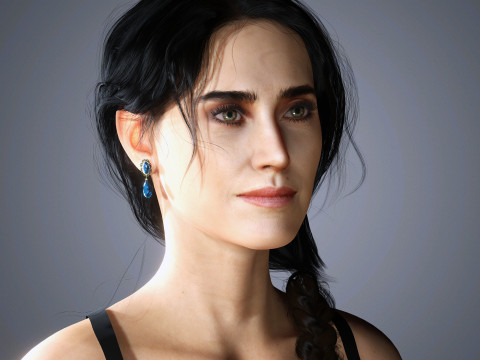 Jennifer Connelly Character Low-poly 3D Model