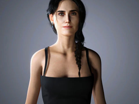 Jennifer Connelly Character Low-poly 3D Model