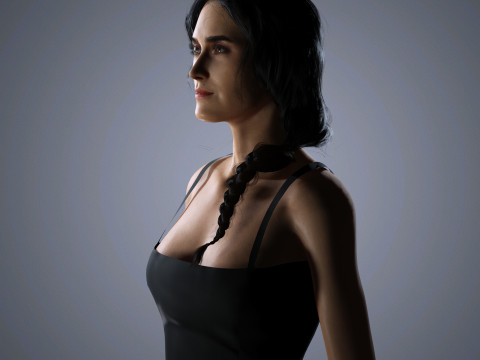 Jennifer Connelly Character Low-poly 3D Model