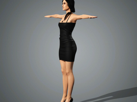 Jennifer Connelly Character Low-poly 3D Model