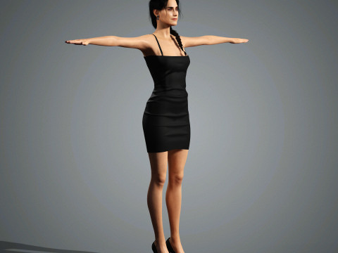 Jennifer Connelly Character Low-poly 3D Model