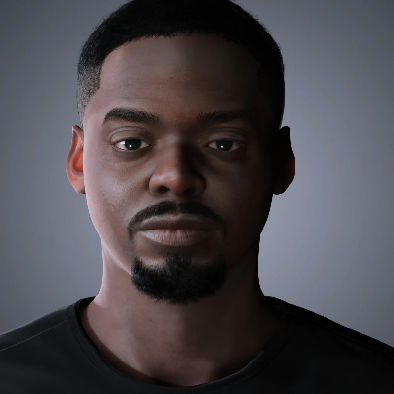 Daniel Kaluuya Character Low-poly 3D Model .c4d .max .obj .3ds .fbx .stl .blend 