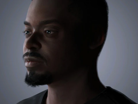 Daniel Kaluuya Character Low-poly 3D Model