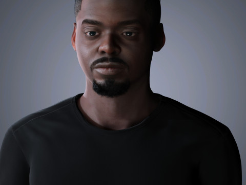 Daniel Kaluuya Character Low-poly 3D Model