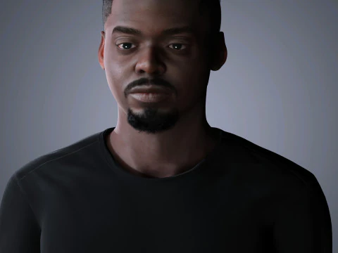 Daniel Kaluuya Character Low-poly 3D Model