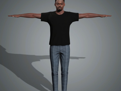 Daniel Kaluuya Character Low-poly 3D Model