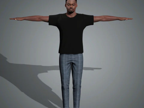 Daniel Kaluuya Character Low-poly 3D Model
