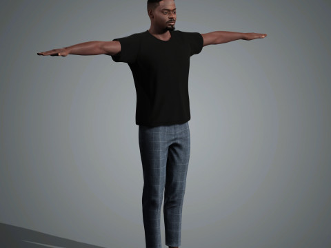 Daniel Kaluuya Character Low-poly 3D Model