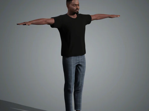 Daniel Kaluuya Character Low-poly 3D Model