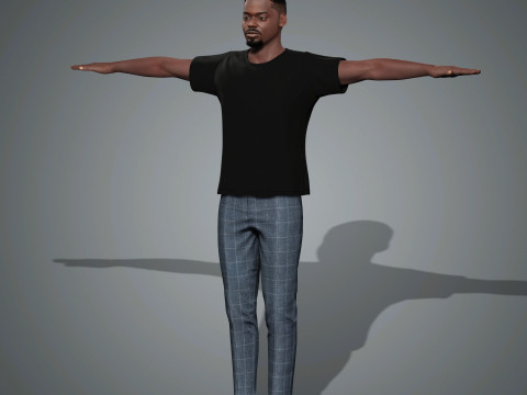 Daniel Kaluuya Character Low-poly 3D Model