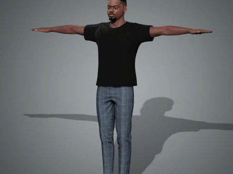 Daniel Kaluuya Character Low-poly 3D Model
