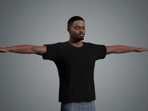 Daniel Kaluuya Character Low-poly 3D Model