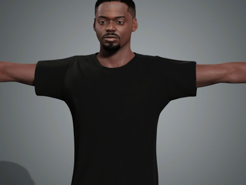 Daniel Kaluuya Character Low-poly 3D Model