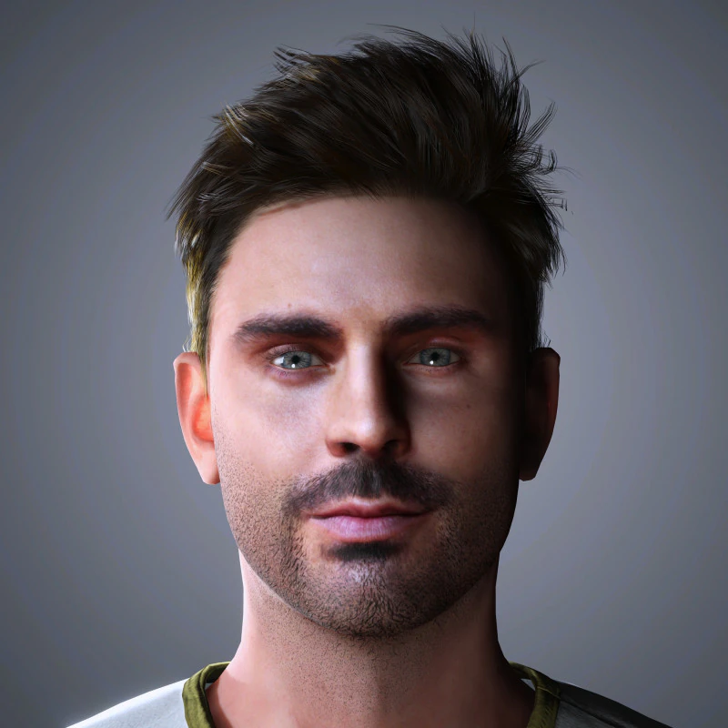 Zac Efron Character 3D Model .c4d .max .obj .3ds .fbx .stl .blend 