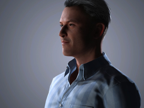 Luke Evans Character 3D Model