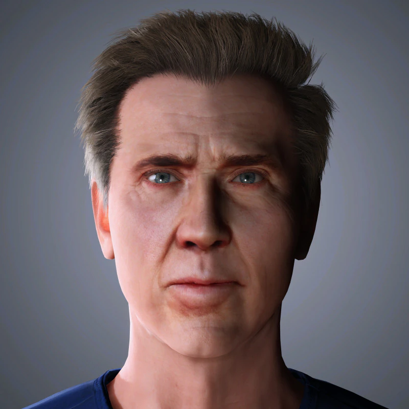 Nicolas Cage Character 3D Model .c4d .max .obj .3ds .fbx .stl .blend 