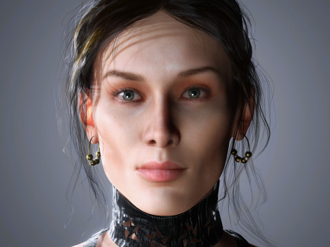 Bella Hadid Character Low-poly 3D Model