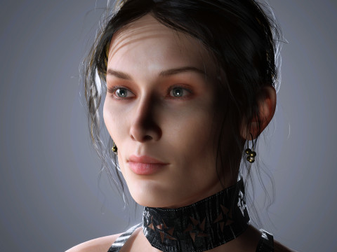 Bella Hadid Character Low-poly 3D Model