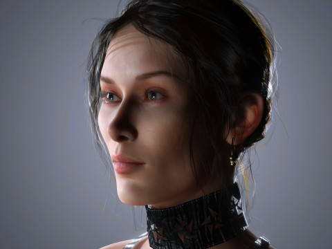 Bella Hadid Character Low-poly 3D Model