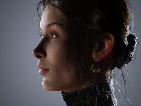 Bella Hadid Character Low-poly 3D Model
