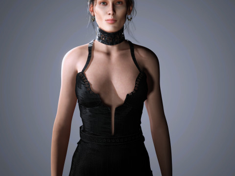 Bella Hadid Character Low-poly 3D Model