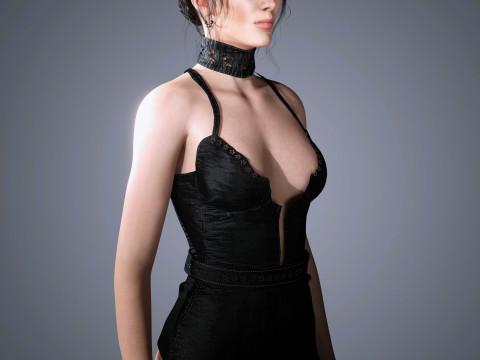Bella Hadid Character Low-poly 3D Model