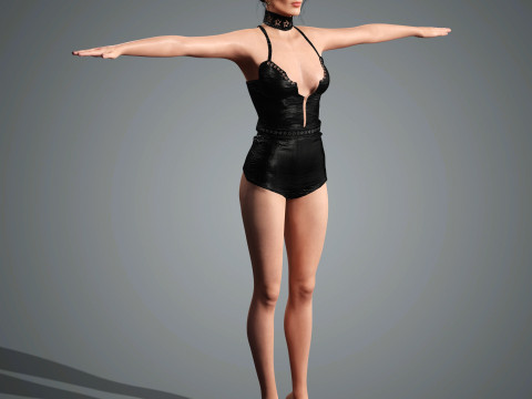 Bella Hadid Character Low-poly 3D Model