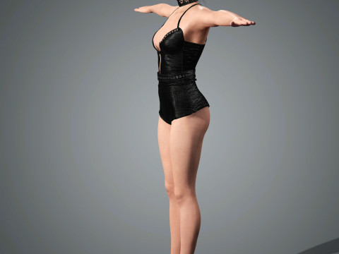 Bella Hadid Character Low-poly 3D Model