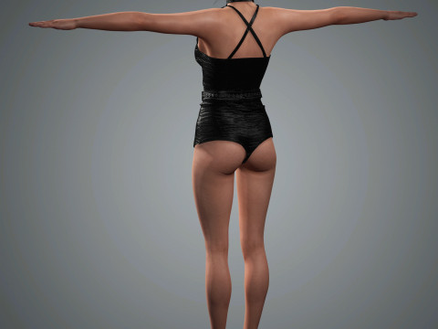 Bella Hadid Character Low-poly 3D Model