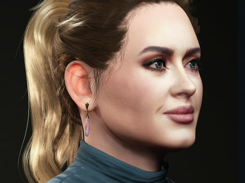Adele Character Low-poly 3D Model