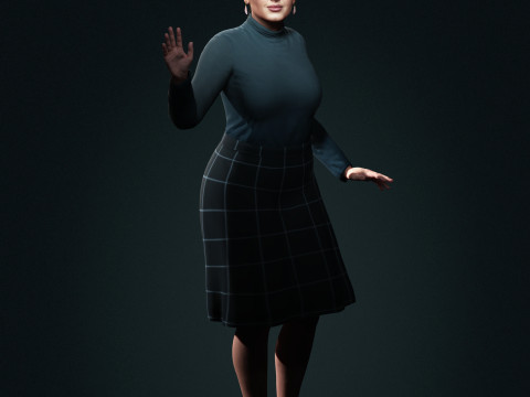Adele Character Low-poly 3D Model
