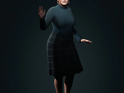 Adele Character Low-poly 3D Model